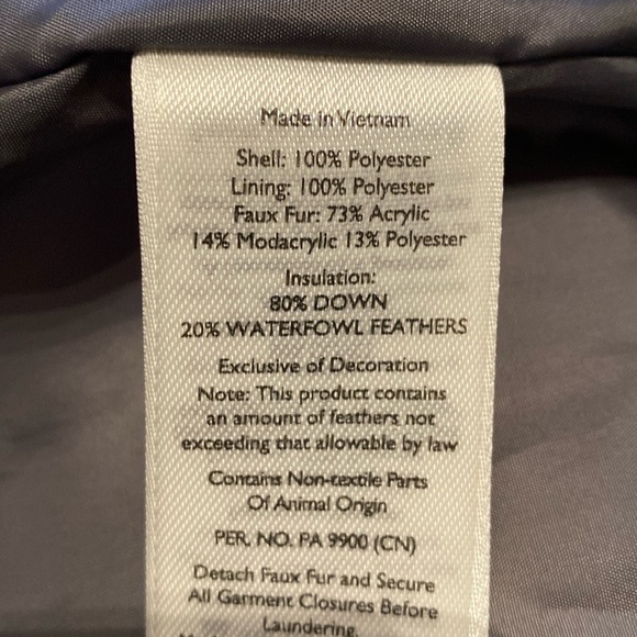 Women’s XL Down Eddie Bauer Sage Long Coat- Faux Fur Removable Hood-Worn Twice - Picture 8 of 12